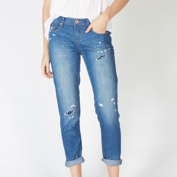 One Teaspoon Fresh Blue High Waist Awesome Baggies Distressed Jeans Denim
